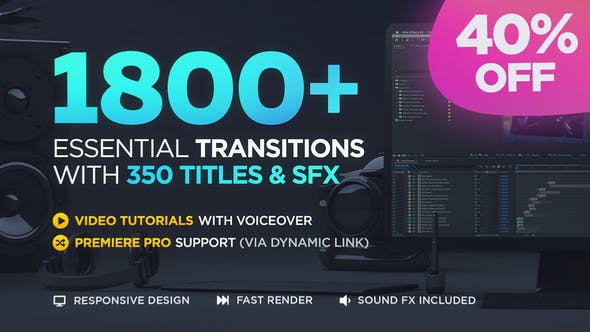 حزمة الانتقالات كاملة ومحدثة Videohive - Transitions V2 ( Last Update 22 February 20 ) - 20139771 