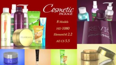Videohive Cosmetic Package Template قالب حزمة مستحضرات التجميل